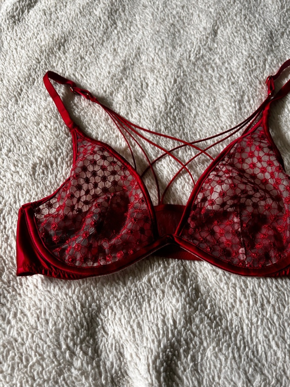 Victoria's Secret Red Lace Strappy Bralette